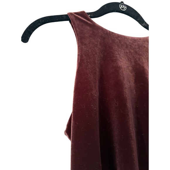 Express Body Contour‎ Bodysuit Velvet Sleeveless Open Back Plum Purple - Picture 5 of 5